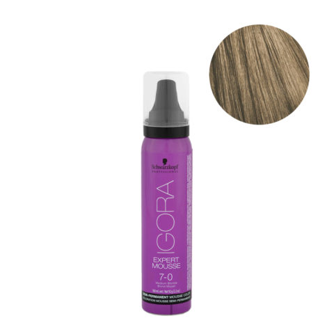 7-0 Medium Natural Blonde Schwarzkopf Igora Expert Mousse 100ml - semi-permanent colouring foam