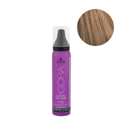 7-65 Medium Blonde Golden Chocolate Schwarzkopf Igora Expert Mousse 100ml - semi-permanent colouring foam