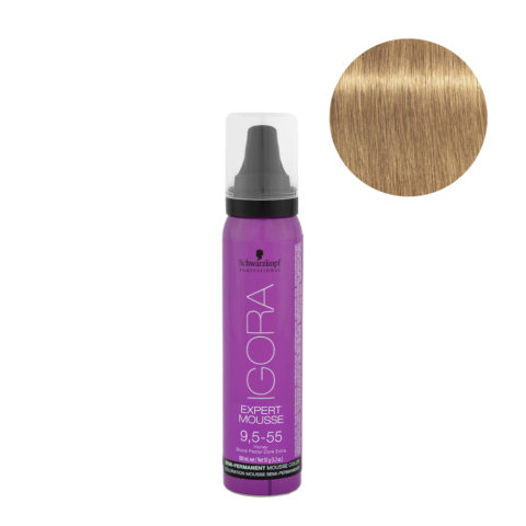 9.5-55 Extra Golden Platinum Blonde Schwarzkopf Igora Expert Mousse 100ml - semi-permanent colouring foam