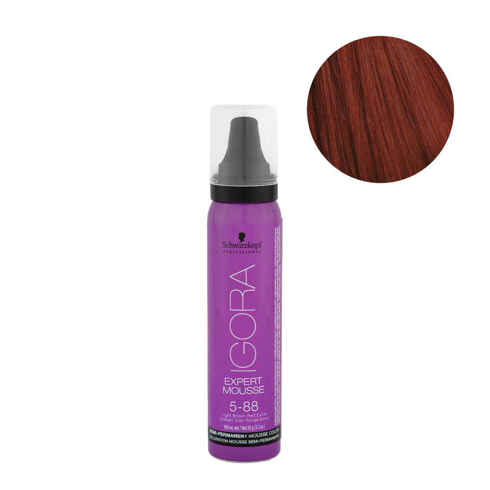 5-88 Extra Light Brown Red Schwarzkopf Igora Expert Mousse 100ml - semi-permanent colouring foam