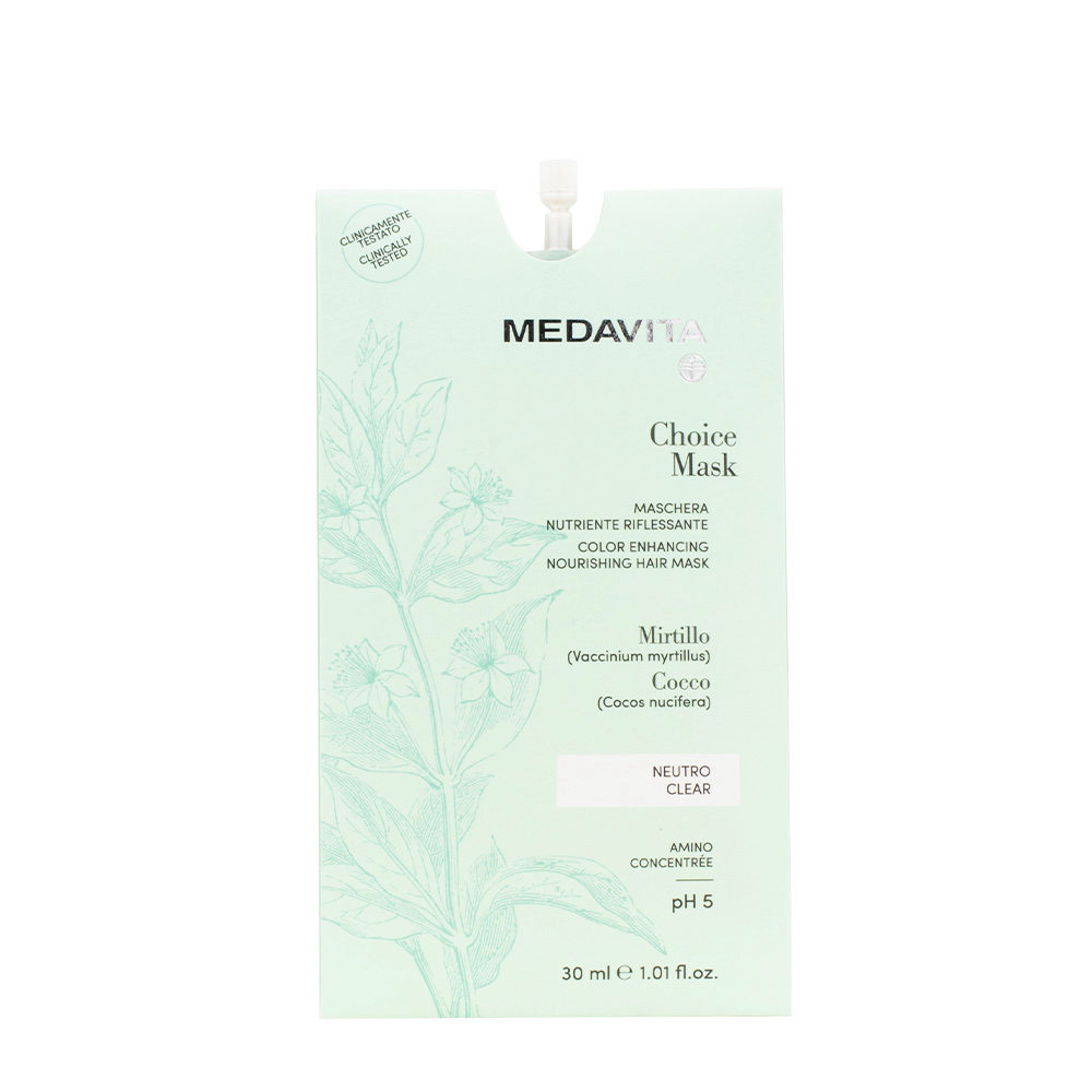 Medavita Lunghezze Choice Mask Clear 30ml - color enhancing nourishing mask clear