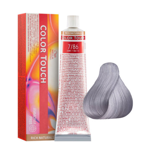 7/86 Medium Blonde Pearl violet Wella Color Touch Rich Naturals Ammonia Free 60ml