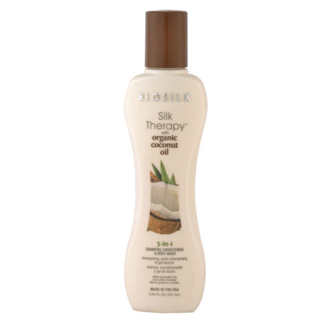 Biosilk Silk Therapy Coconut Oil 3 In 1 Shampoo, Conditioner, Body Wash 167ml