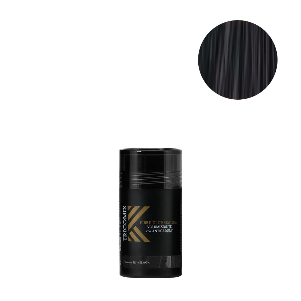 Tricomix Fibre Black 12gr - Volumizing Keratin Fibers With Anti Hair Loss Principles