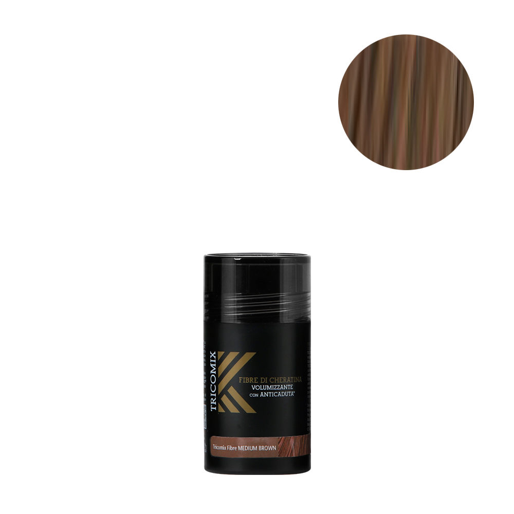 Tricomix Fibre Medium Brown 12gr - Volumizing Keratin Fibers With Anti Hair Loss Principles