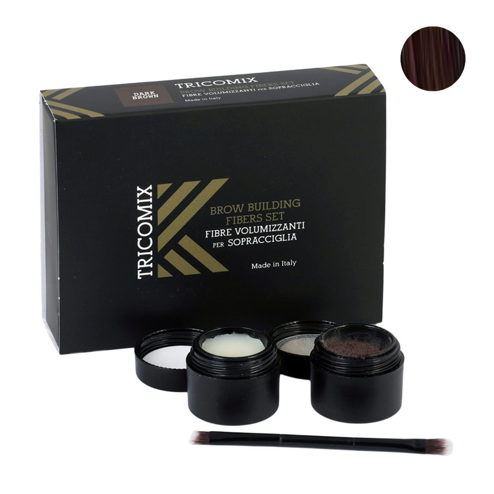 Tricomix Brow Dark Brown 1,2g + 2g - Volumizing Keratin Fibers for Eyebrows