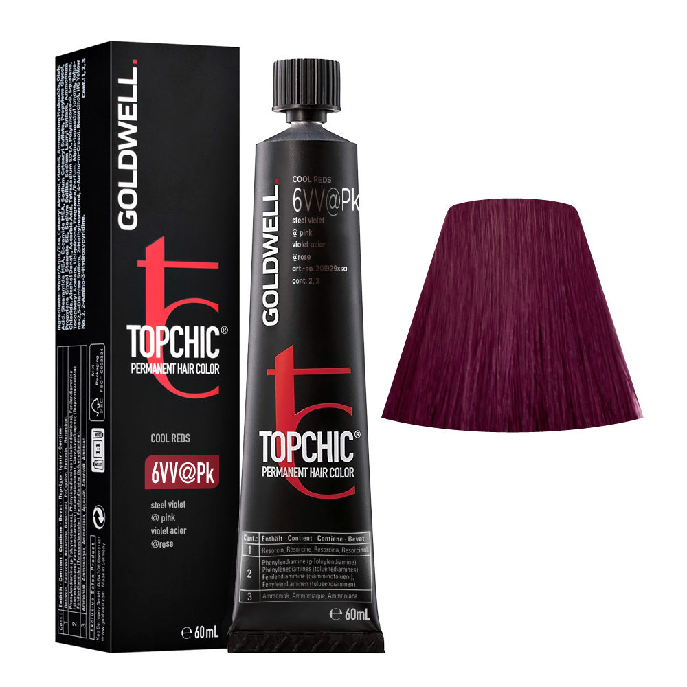 6VV@Pk Steel Violet Elumenated Pink Goldwell Topchic Cool Reds Tb 60ml