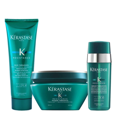 Kerastase Resistance Bain Therapiste 250ml Masque Therapiste 200ml Serum Therapiste 30ml