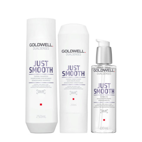 Goldwell Dualsenses Just Smooth Taming Shampoo 250ml Conditioner 200ml Oil 100ml