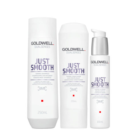 Goldwell Dualsenses Just Smooth Taming Shampoo 250ml Conditioner 200ml Serum 100ml
