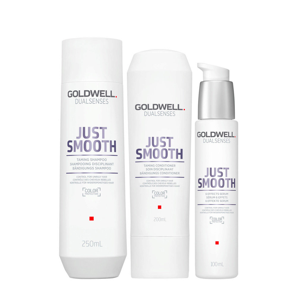 Goldwell Dualsenses Just Smooth Taming Shampoo 250ml Conditioner 200ml Serum 100ml