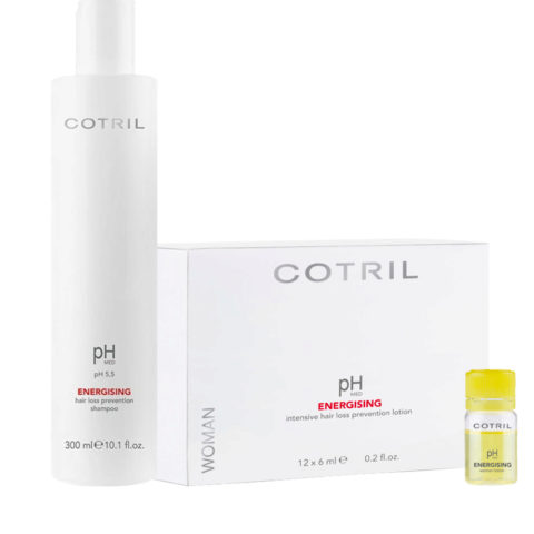 Cotril pH Med Energizing Shampoo 300ml 12x6ml Anti Hair Loss Vials