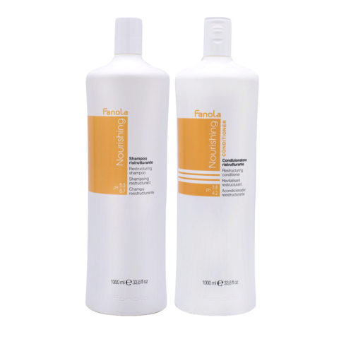 Fanola Nutri Care Shampoo 1000ml and Conditioner 1000ml For Damaged Hair