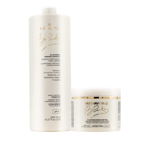 Medavita Blondie All Blondes Bonding Shampoo 1000ml Deep Mask 500ml