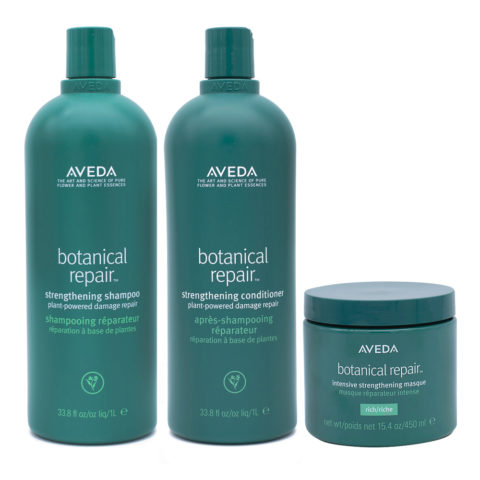 Aveda Botanical Repair Strengthen Shampoo 1000ml Conditioner 1000ml Intensive Mask 450ml