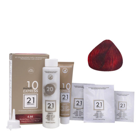 21 Ventuno Professiona Hair Dyeing Kit 6.66 Intense Red Dark Blonde