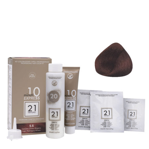 21 Ventuno Professional Hair Dyeing Kit 5.5 Mahogany Light Blonde