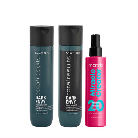 Matrix Dark Envy Shampoo 300ml Conditioner 300ml Spray 200ml Brown Hair