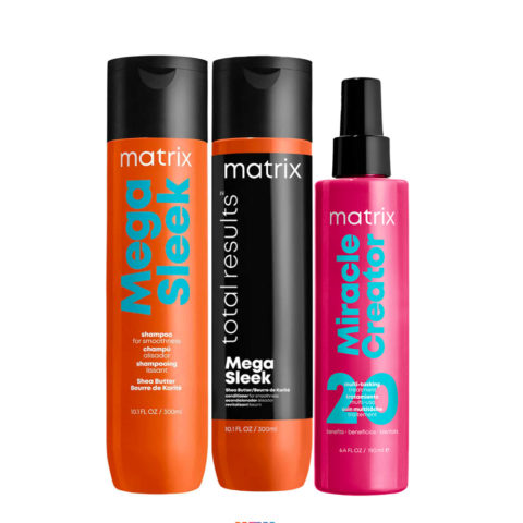 Matrix Haircare Mega Sleek Shampoo 300ml Conditioner 300ml Miracle Creator 190ml