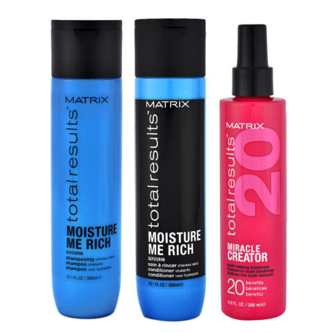 Matrix Total Results Moisture Me Rich Shampoo 300ml Conditioner 300ml Miracle Creator 190ml