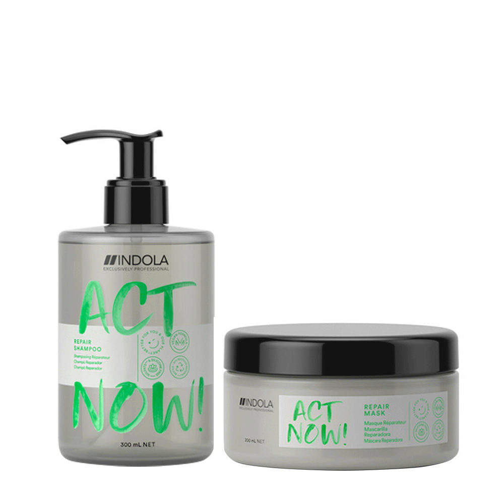 Indola Act Now Damaged Hair Shampo 300ml And Restructuring Mask 200ml