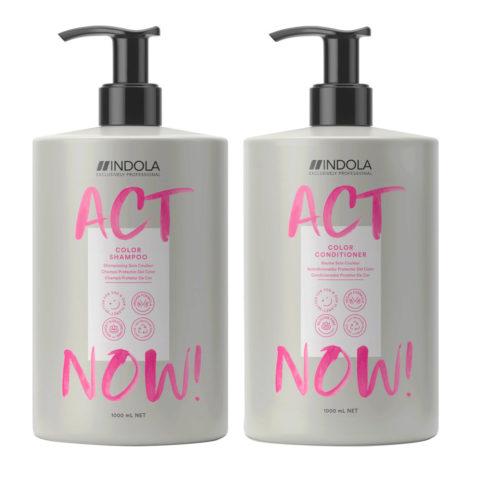 Indola Act Now Shampoo 1000ml And Conditioner 1000ml Colored Hair