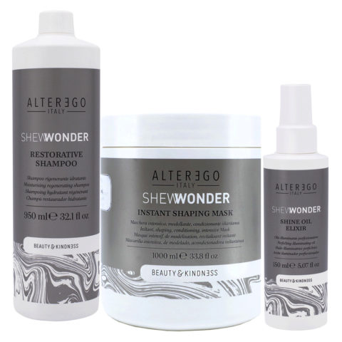 Alterego Shewonder Shampoo 950ml Mask 1000ml Moisturizing Oil 150ml