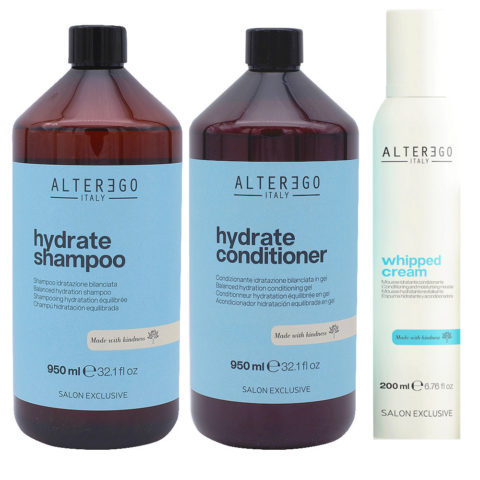Alterego Hydrate Set Moisturizing Shampoo 950ml Conditioner 950ml Foam 200ml
