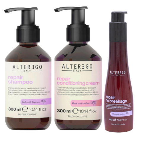 Alterego Repair Set Shampoo 300ml, Mask 300ml and Serum for Damaged Hair 150ml