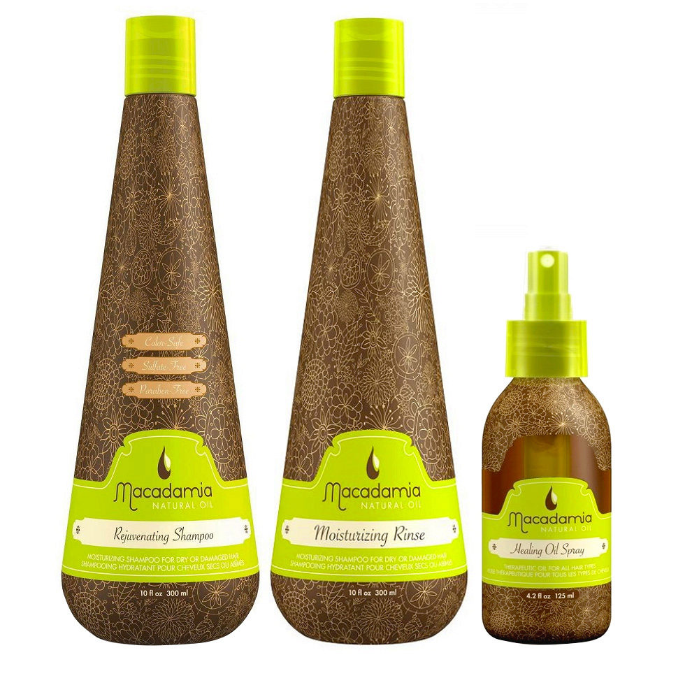 Macadamia Kit Dry hair Shampoo 300ml Conditioner 300ml Spray 125ml