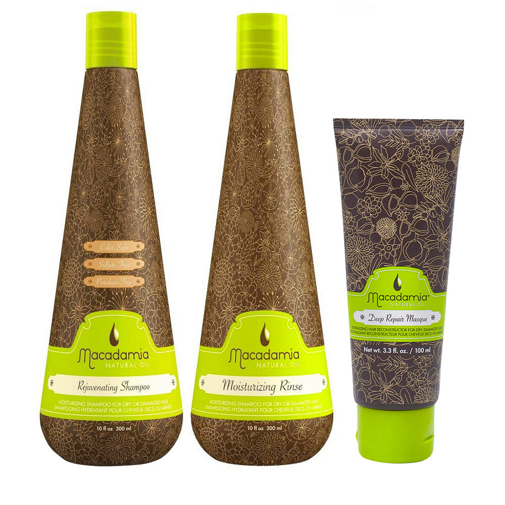 Macadamia Kit Moisturizing Dry Hair Shampoo 300ml Conditioner 300ml Mask 100ml