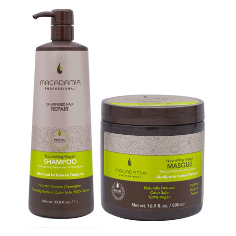 Macadamia Damaged Hair Set 1000ml Shampoo and 500ml Mask