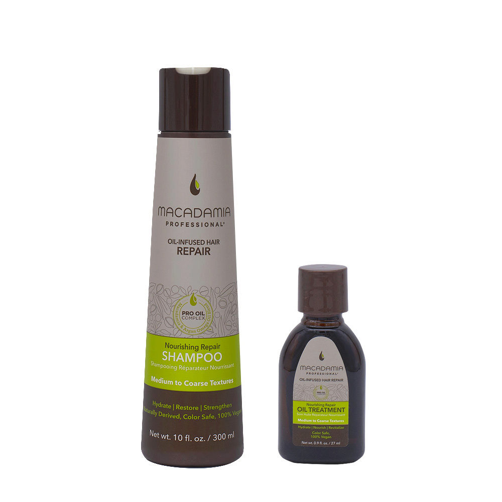 Macadamia Set Damaged Hair Shampoo 300ml and Moisturizing Oil 27ml