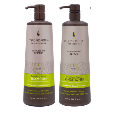 Macadamia Set Damaged Hair Shampoo 1000ml and Conditioner 1000ml
