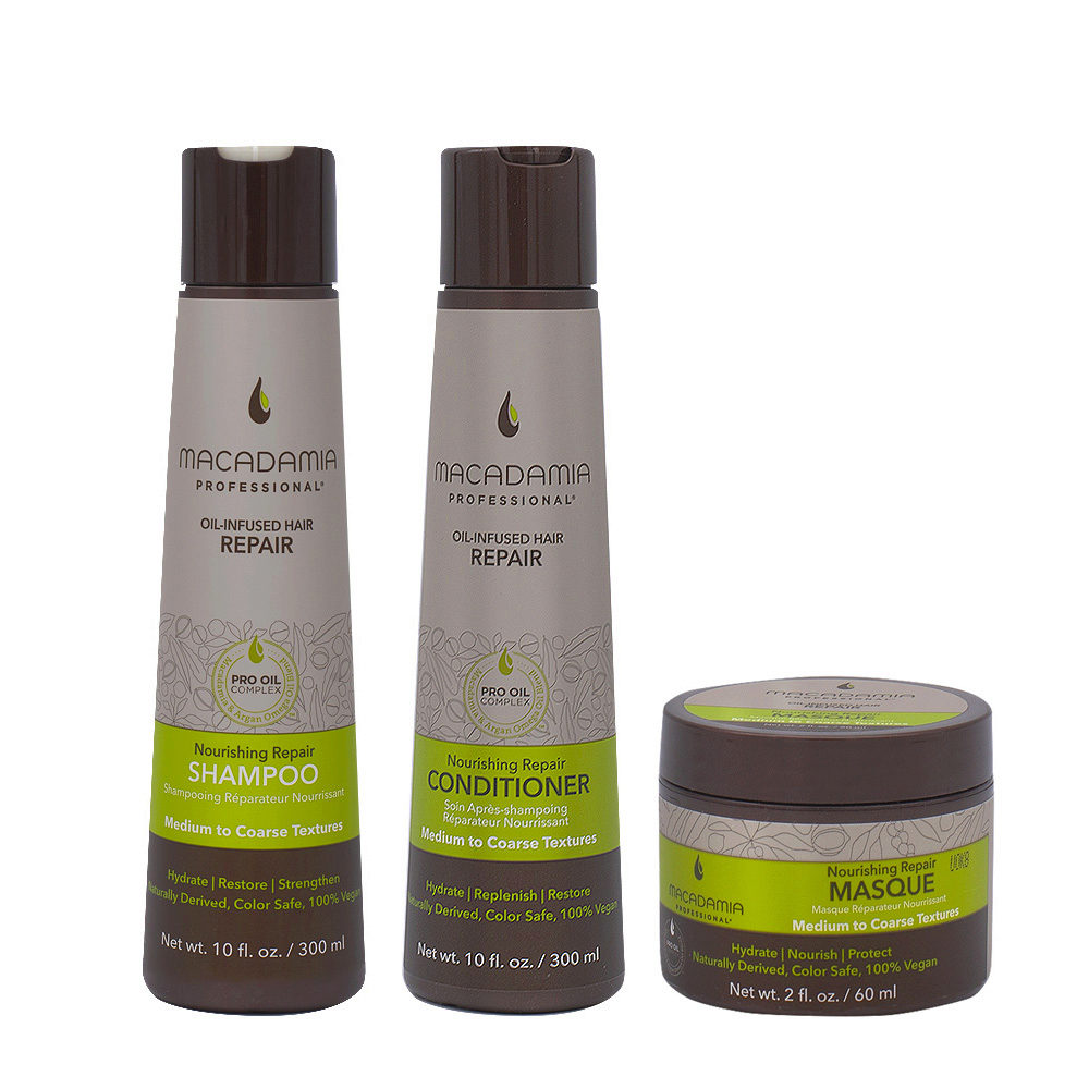 Macadamia Set Damaged Hair Shampoo 300ml Conditioner 300ml Mask 60ml