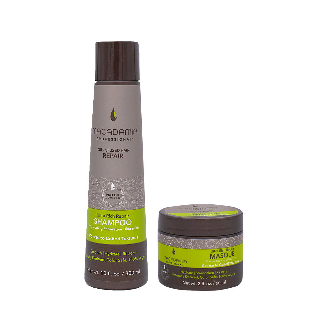 Macadamia Damaged and Thick Hair Shampoo 300ml and Mask 60ml