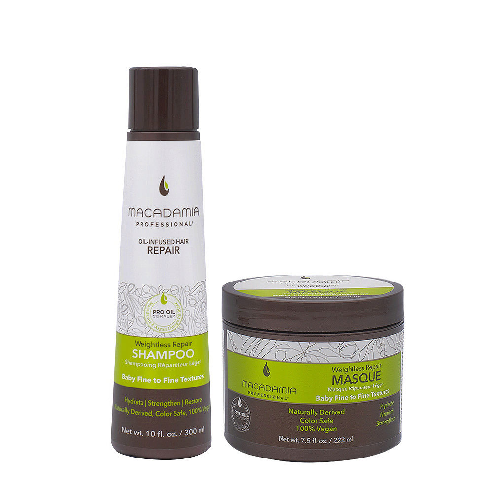 Macadamia Set Damaged and Fine Hair Shampoo 300ml and Mask 222ml