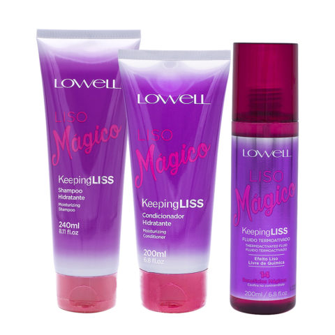 Lowell Liso Magico shampoo 240ml Conditioner 200ml Fluid 200ml Smoothing