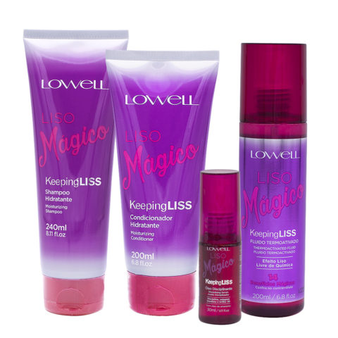 Lowell Liso Magico Shampoo 240ml Conditioner 200ml Oil 30ml Fluid 200ml