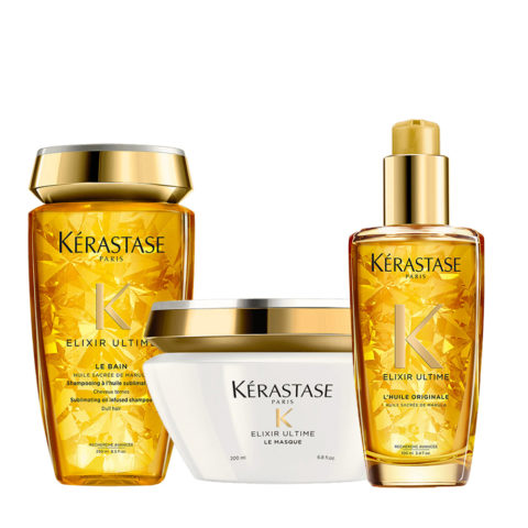 Kerastase Elixir Ultime Shampoo 250ml Mask 200ml Oil 100ml