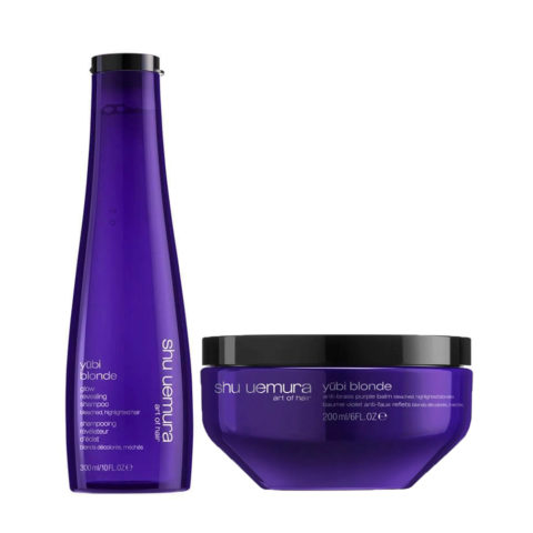 Shu Uemura Yubi Blonde Glow Revealing Shampoo 300ml Anti-Brass Purple Balm 200ml