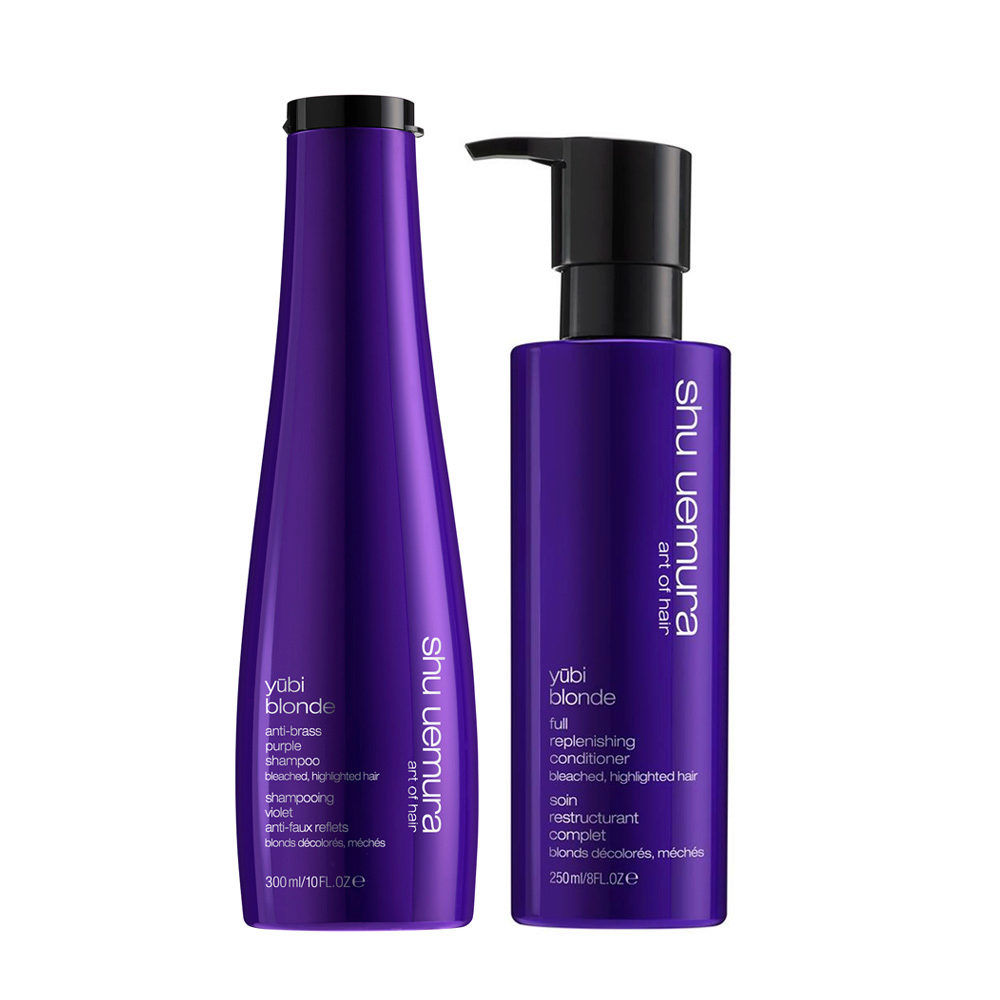 Shu Uemura Yubi Blonde Anti-Brass Purple Shampoo 300ml Full Replenishing Conditioner 250ml