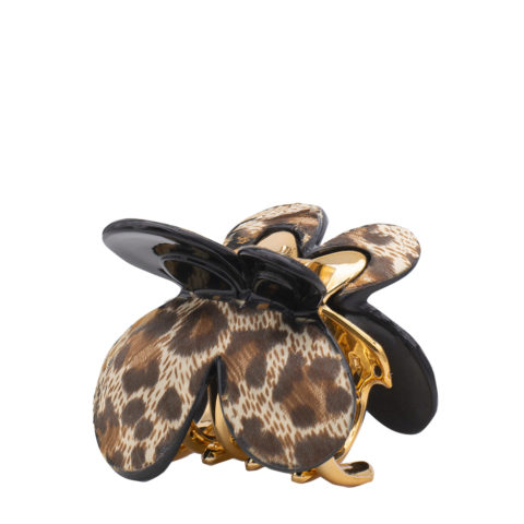 VIAHERMADA Spotted Hair Clip in the shape of a Brown butterfly