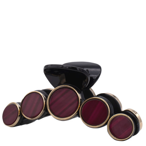 VIAHERMADA Hair clip With Red Stone Discs