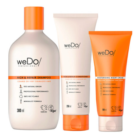 weDo Rich & Repair Shampoo 300ml + Conditioner 250ml + Night Cream 90ml