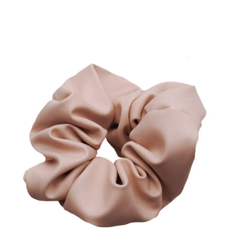 VIAHERMADA Hair Scrunchy in Antique Pink Faux Leather