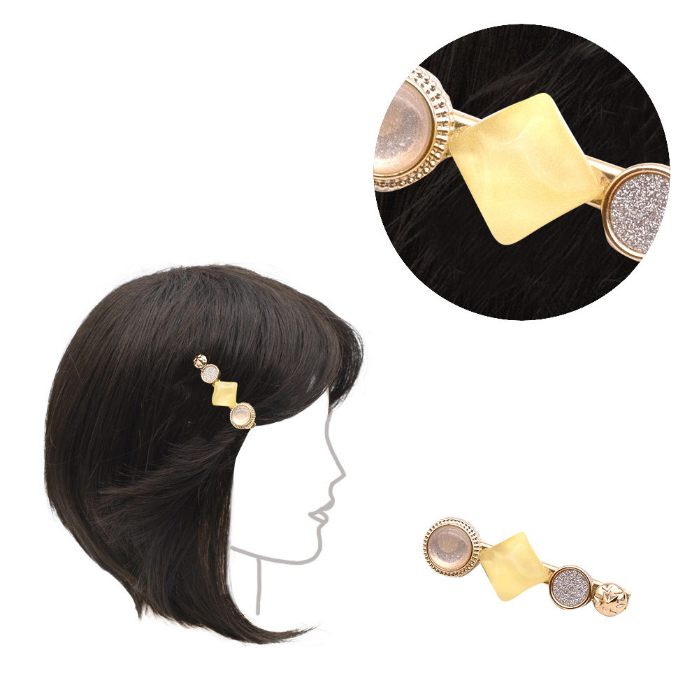 VIAHERMADA Hair Clip with  Yellow Stone 6cm
