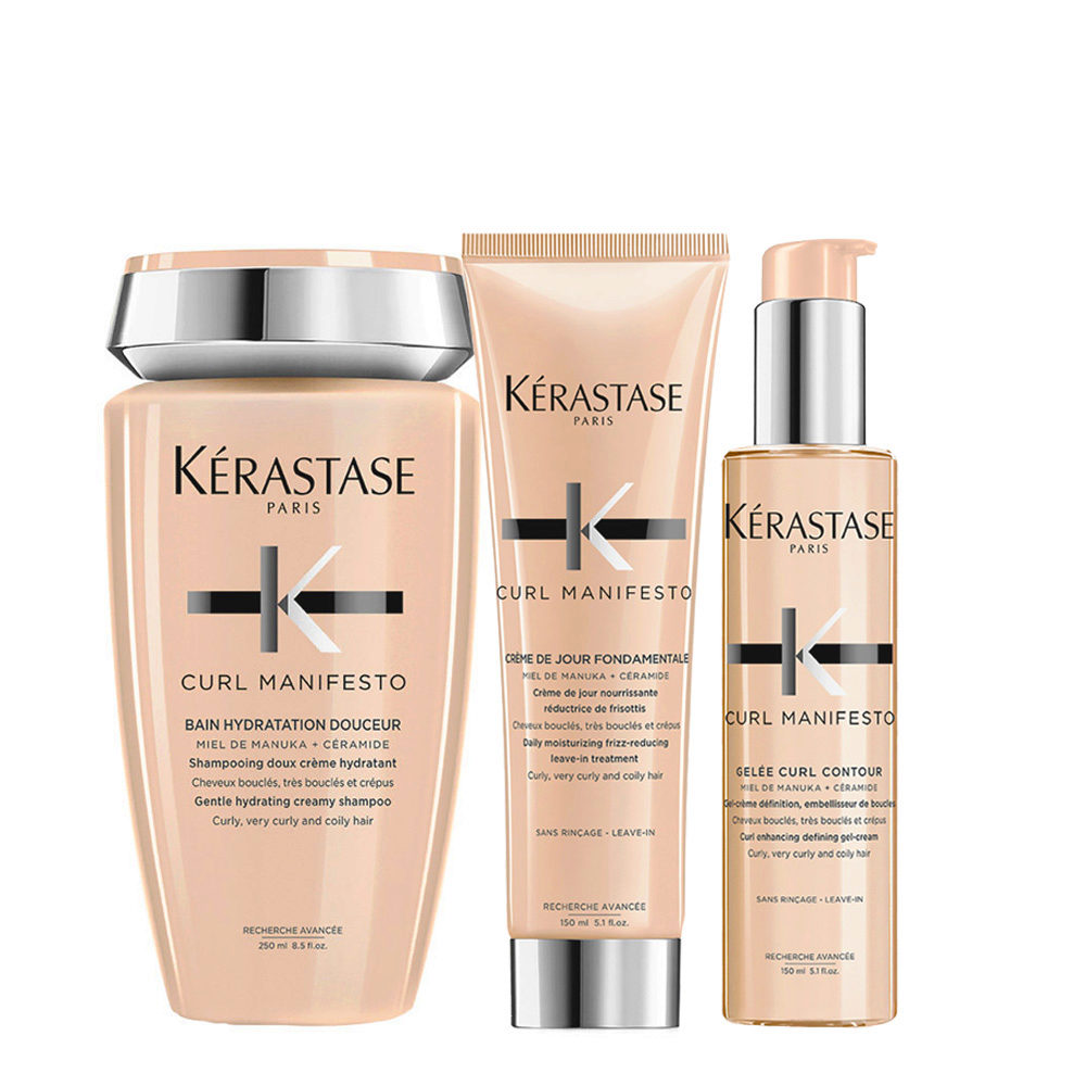 Kerastase Curl Manifesto Kit Curly Hair Shampoo 250ml Cream150ml Cream-Gel150ml