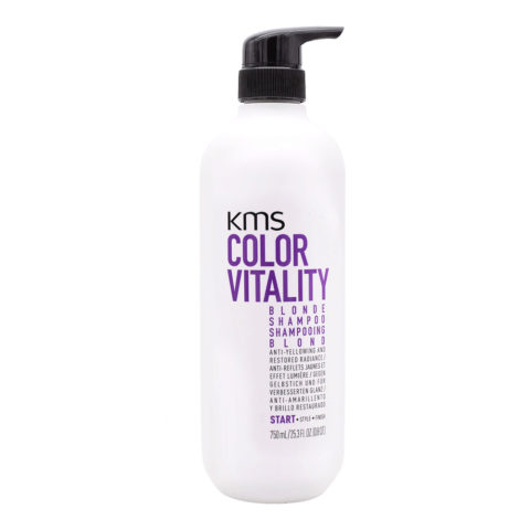 KMS Color Vitality Blonde Shampoo 750 ml - shampoo for natural, lightened or highlighted blonde hair