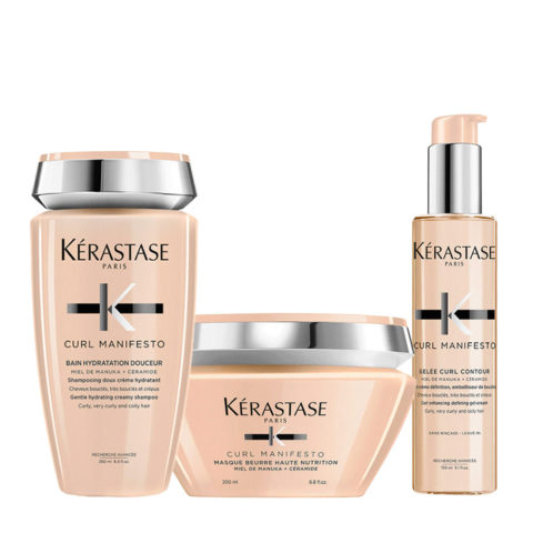 Kerastase Curl Manifesto Shampoo 250ml Mask 200ml Gel 150ml